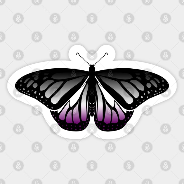 Asexual Pride Butterfly Sticker by brendalee